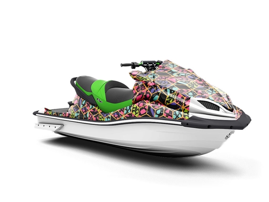 Neon Cube Tile Jet Ski Vinyl Customized Wrap