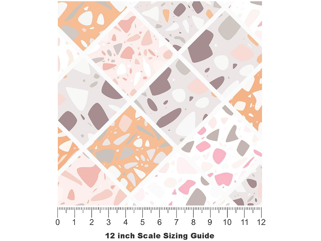 Peach Tile Vinyl Film Pattern Size 12 inch Scale