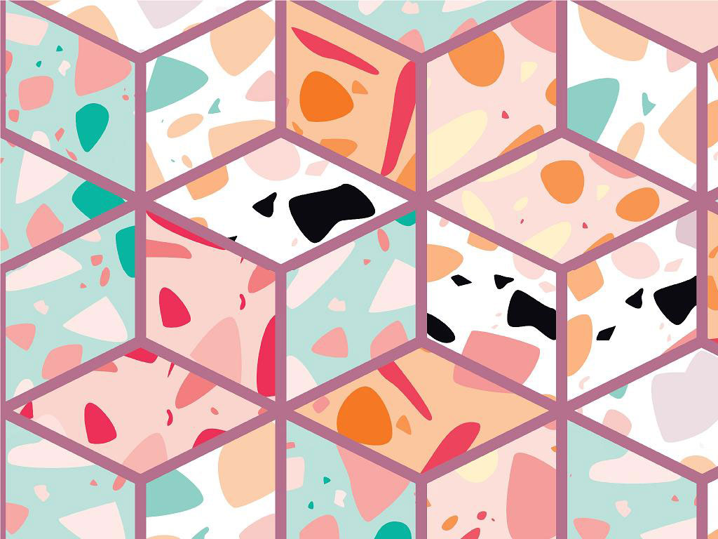 Pink Cube Tile Vinyl Wrap Pattern