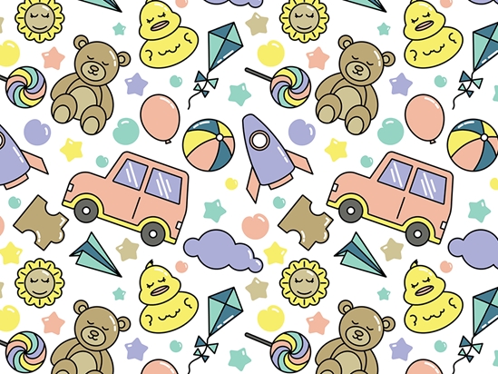 Playroom Pastels Toy Room Vinyl Wrap Pattern