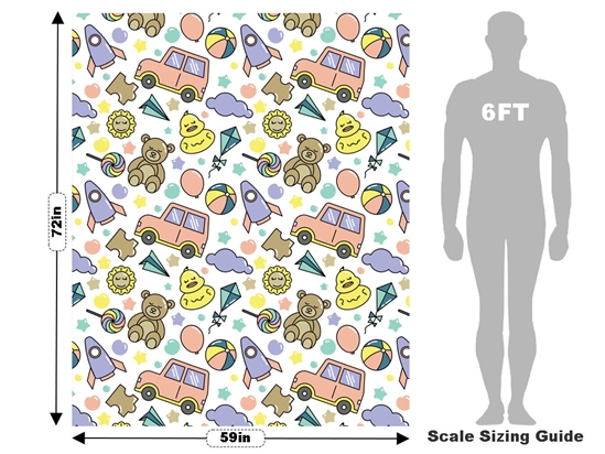 Playroom Pastels Toy Room Vehicle Wrap Scale