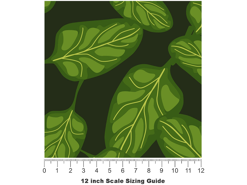 Space Spinach Vegetable Vinyl Film Pattern Size 12 inch Scale