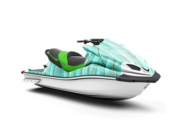 Aquamarine  Wood Plank Jet Ski Vinyl Customized Wrap