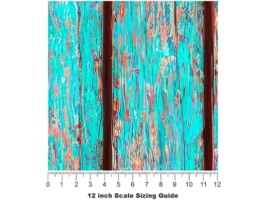 Distressed Aqua Wood Plank Vinyl Film Pattern Size 12 inch Scale