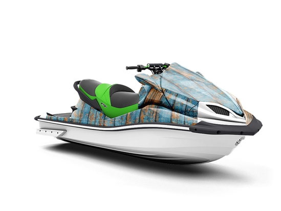 Distressed Denim Wood Plank Jet Ski Vinyl Customized Wrap