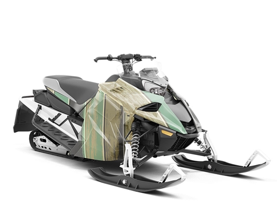 Moss Gradient Wood Plank Custom Wrapped Snowmobile