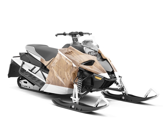 Weathered Oak Wood Plank Custom Wrapped Snowmobile