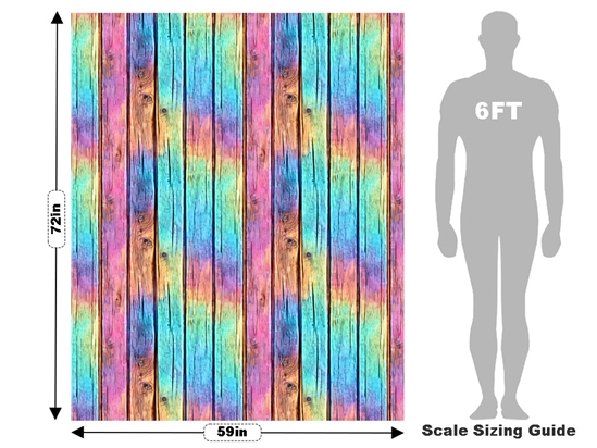 Oil Spill Wood Plank Vehicle Wrap Scale