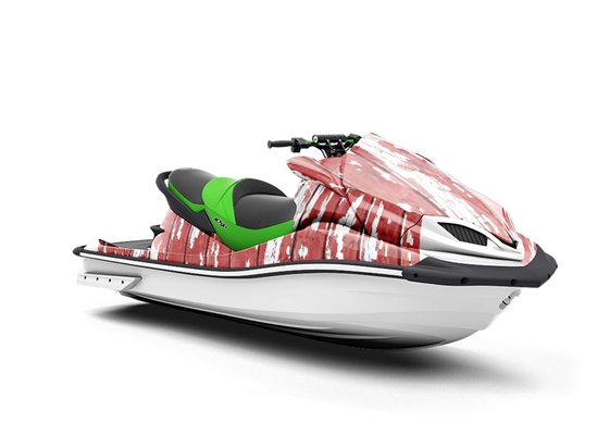 Stripped Auburn Wood Plank Jet Ski Vinyl Customized Wrap