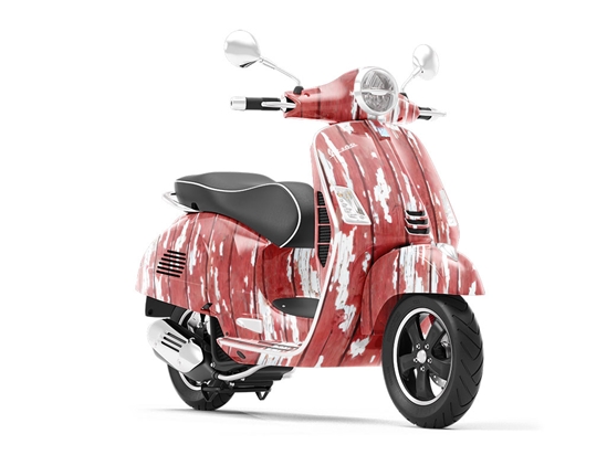 Stripped Auburn Wood Plank Vespa Scooter Wrap Film