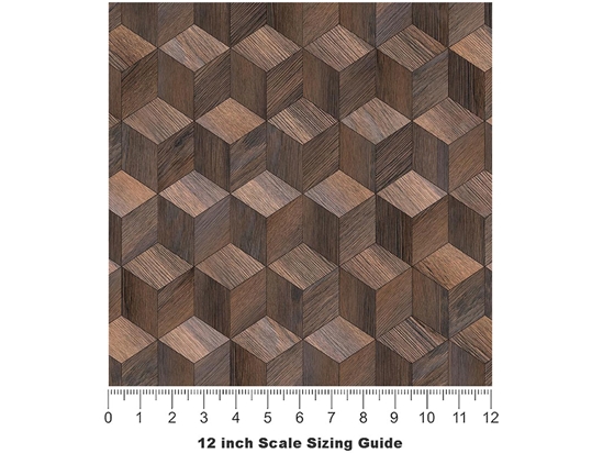 Jacobean Stain Wooden Parquet Vinyl Film Pattern Size 12 inch Scale