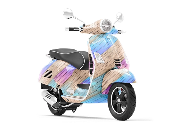 Purple Streaks Wooden Parquet Vespa Scooter Wrap Film