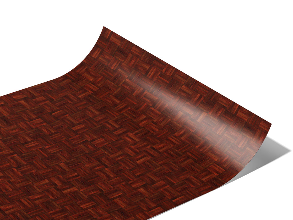 Cherry Stain Wooden Parquet Vinyl Wraps