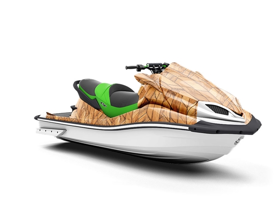 Rustic Trapezoids Wooden Parquet Jet Ski Vinyl Customized Wrap