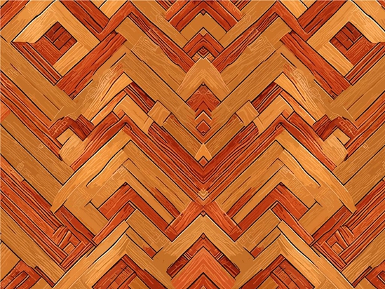 Sunset Rays Wooden Parquet Vinyl Wrap Pattern