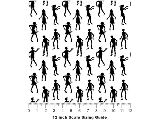 Dancing Dead Zombie Vinyl Film Pattern Size 12 inch Scale