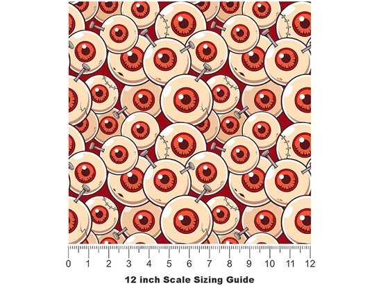 Frankenstein Eyes Zombie Vinyl Film Pattern Size 12 inch Scale