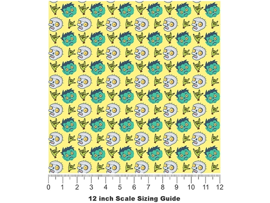 Pushing Daisies Zombie Vinyl Film Pattern Size 12 inch Scale