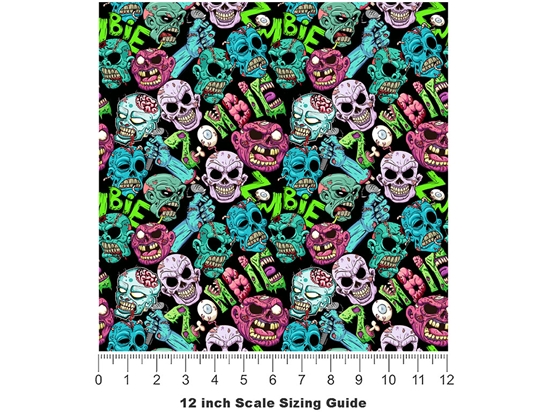 Unforgiving Dead Zombie Vinyl Film Pattern Size 12 inch Scale