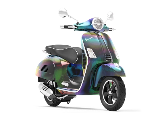 Rwraps™ Holographic Chrome Black Neochrome Vinyl Scooter Wrap