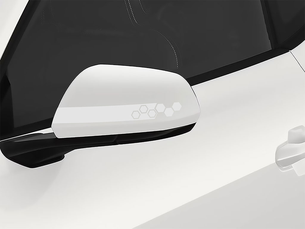 3M White Hexagon Side View Mirror Sticker