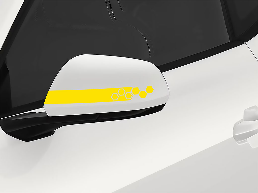 3M Lemon Yellow Hexagon Side View Mirror Sticker