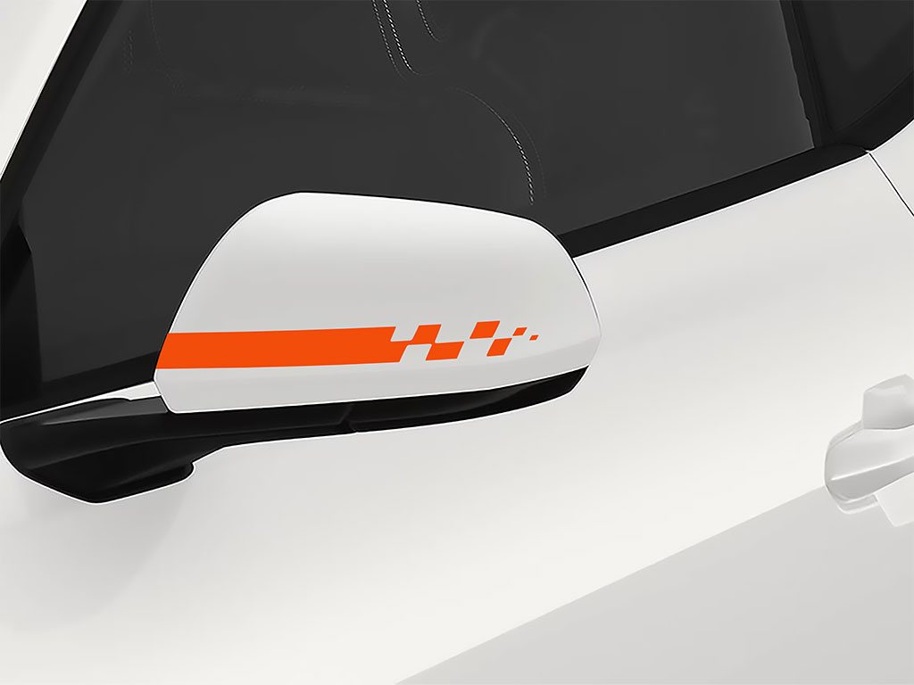 3M Bright Orange Checkered Flag Side View Mirror Sticker