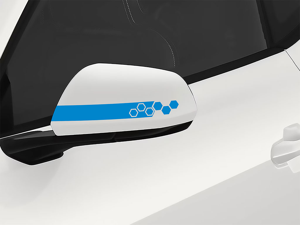 3M Light Blue Hexagon Side View Mirror Sticker