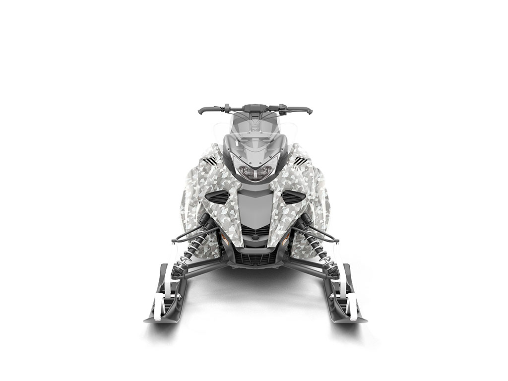 Rwraps Camouflage 3D Fractal Silver DIY Snowmobile Wraps