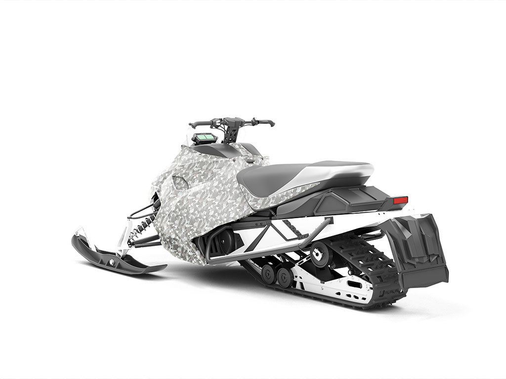 Rwraps Camouflage 3D Fractal Silver Snowmobile Vinyl Wraps