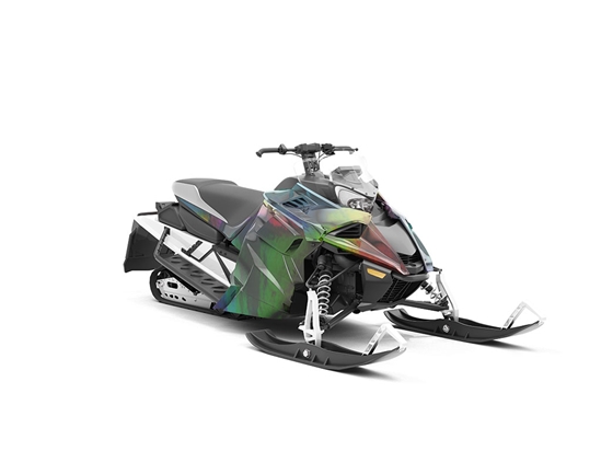 Rwraps™ Holographic Chrome Black Neochrome Vinyl Snowmobile Wrap