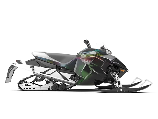 Rwraps Holographic Chrome Black Neochrome Do-It-Yourself Snowmobile Wraps