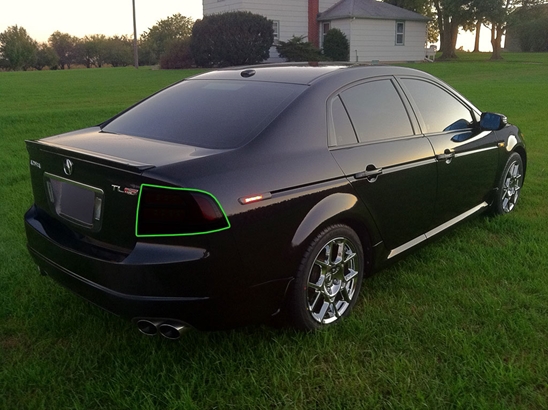 Acura TL 2007-2008 Tail Light Tint Installation Points