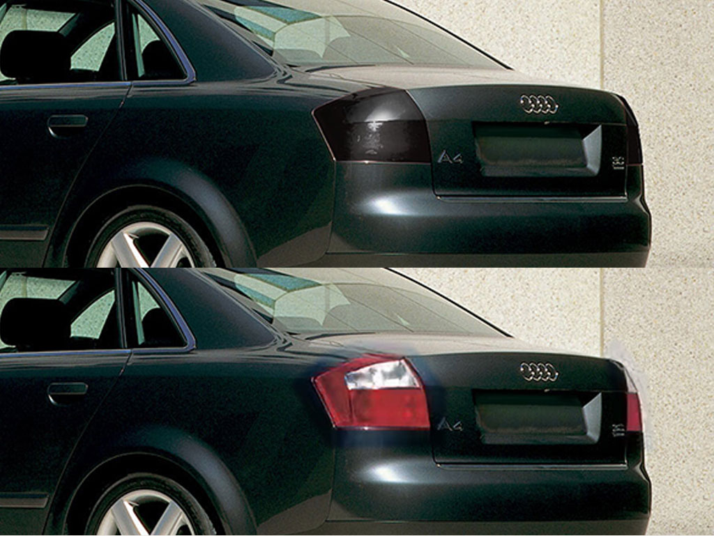 Audi A4 Sedan 2000-2001 Before and After Smoked Taillights