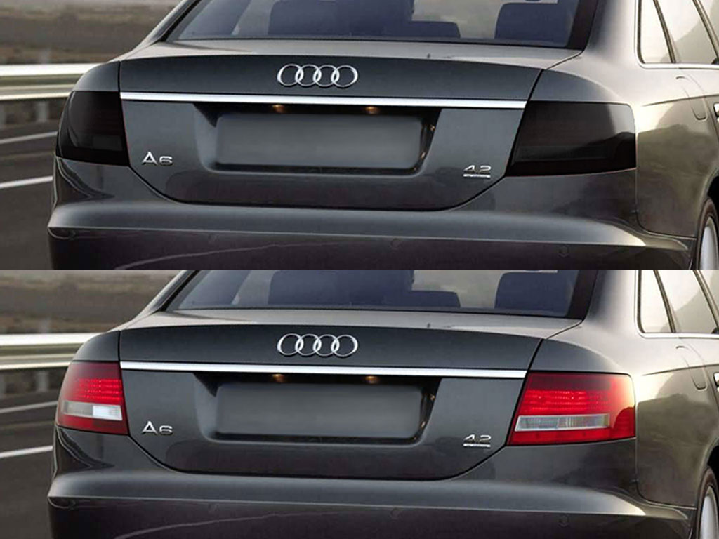 Audi A6 Sedan 2005-2008 Before and After Smoked Taillights