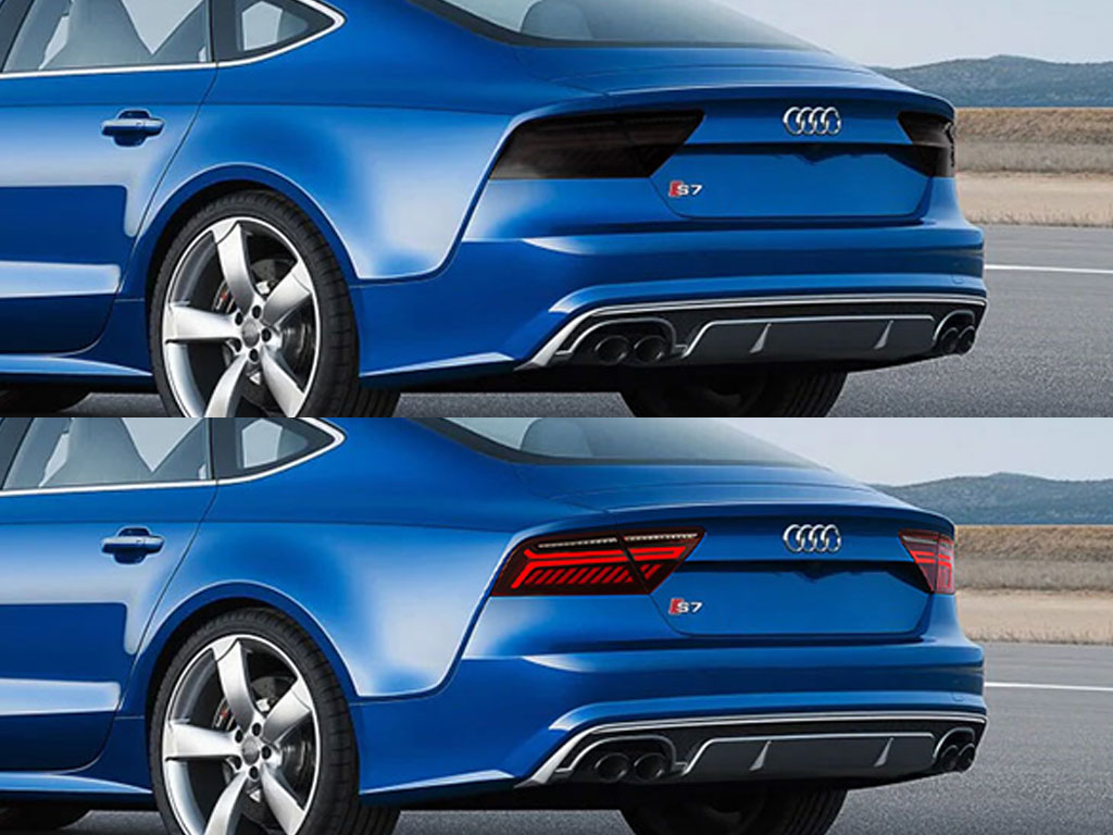 Audi S7 2016-2018 Before and After Smoked Taillights