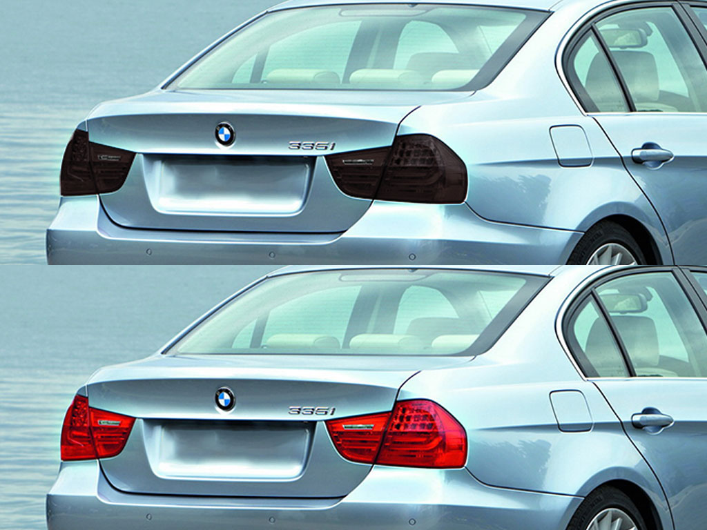 BMW 3-Series Sedan 2006-2008 Before and After Smoked Taillights