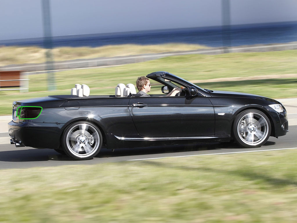 BMW 3-Series Convertible 2007-2010 Tail Light Tint Installation Points