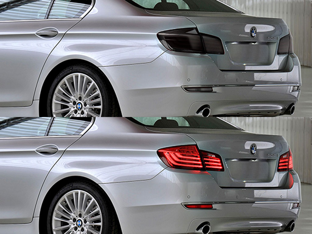 BMW 5-Series Sedan 2011-2016 Before and After Smoked Taillights