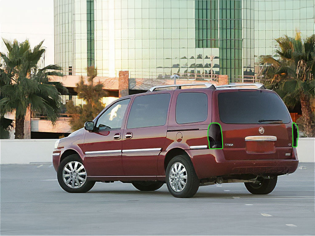 Buick Terraza 2005-2007 Tail Light Tint Installation Points