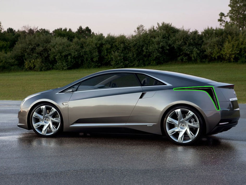 Cadillac ELR 2014-2016 Tail Light Tint Installation Points