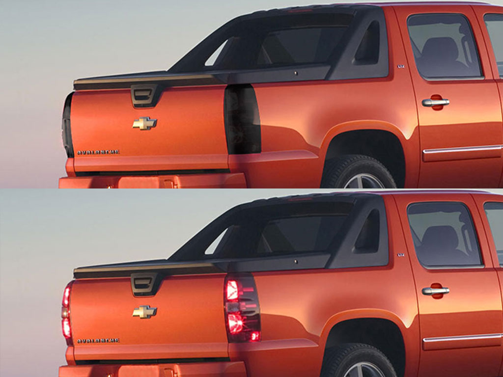 Chevrolet Avalanche 2007-2013 Before and After Smoked Taillights