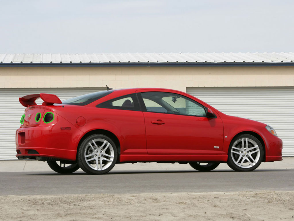 Chevrolet Cobalt Coupe 2005-2010 Tail Light Tint Installation Points