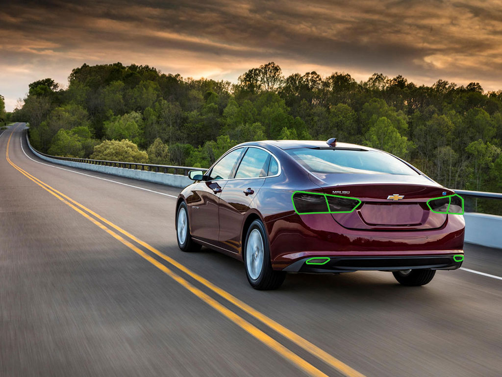 Chevrolet Malibu 2016-2018 Tail Light Tint Installation Points