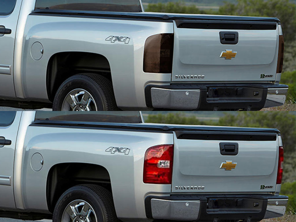 Chevrolet Silverado 2007-2013 Before and After Smoked Taillights