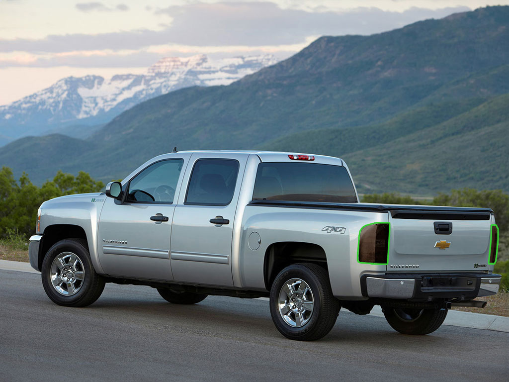 Chevrolet Silverado 2007-2013 Tail Light Tint Installation Points