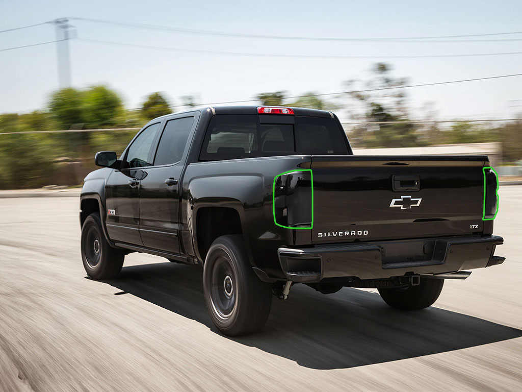 Chevrolet Silverado 2014-2018 Tail Light Tint Installation Points