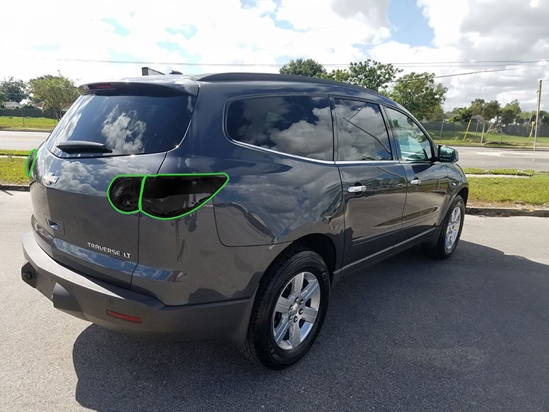 Chevrolet Traverse 2009-2012 Tail Light Tint Installation Points