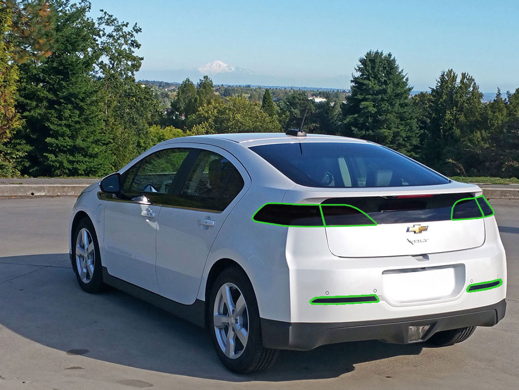 Chevrolet Volt 2011-2015 Tail Light Tint Installation Points