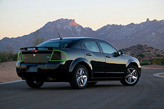 Dodge Avenger 2008-2010 Tail Light Tint Installation Points